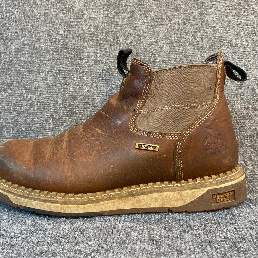 Georgia Boot AMP LT Wedge Waterproof Slip On Chelsea Work Boots Mens 11.5